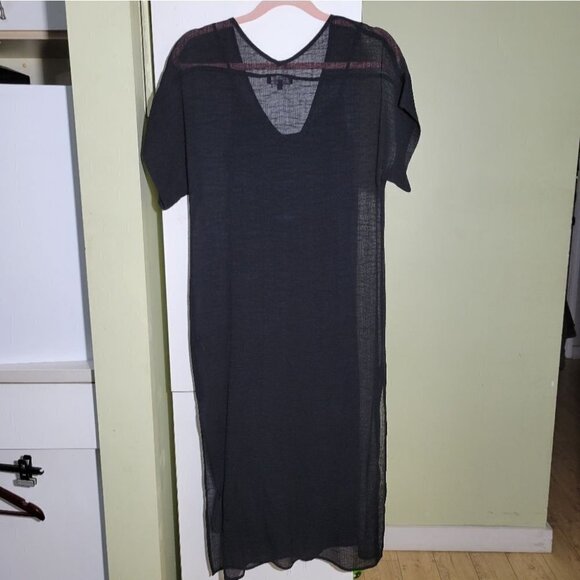 ❤️ 3 for $35 Aritzia babaton sheer  oversized maxi dress black xxs - Picture 5 of 10